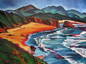 Élénk tengerparti panoráma alkotó: Maxine Shore