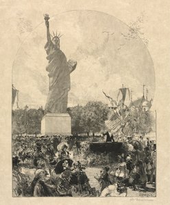 A Szabadság megvilágosítja a világot, az amerikaiak felajánlották Párizs városának, 1885. alkotó: May 30 Publiished in Le Monde