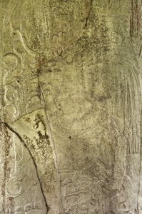 A 9. Stela részlete, amely Ajb’alun Haab’tal Wat’ul K’atelt, a guatemalai Ceibal Terminal Classic Kingjét ábrázolja, a Kr. u. 9. katun végére emlékezve. 849 kő alkotó: Mayan