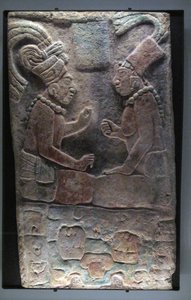 Két ülő férfi, El Chicozapote, Usumacinta, Késő Klasszikus Korszak, Kr.u. 600-900 alkotó: Mayan