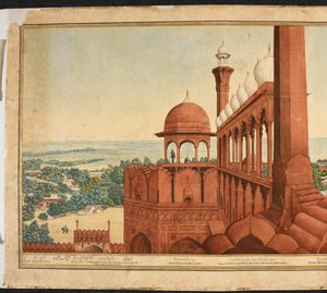 A mogul császári palota. Delhi panorámájának része alkotó: Mazar or Mazhar Ali Khan