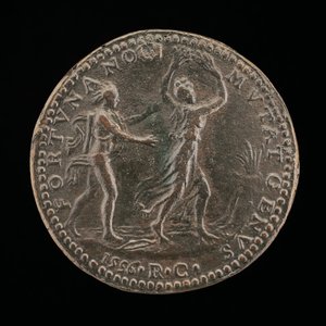 Apollo üldözi Daphnét [fordítva], 1556. alkotó: Medallist R.C.
