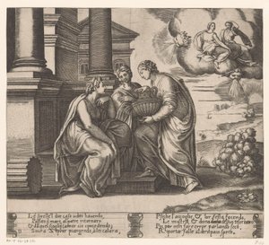 Psychét meglátogatják a nővérei Amor és Psyche története (sorozat címe) alkotó: Meester van de Dobbelsteen
