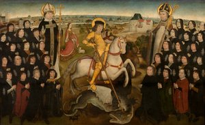 A Malines Nagy Számszeríj céhének tagjai, 1500 körül (olaj a táblán) alkotó: Meester van de Mechelse Sint Jorisgilde