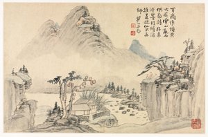 Különféle stílusú tájak régi mesterek után alkotó: Mei Qing
