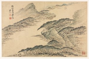 Különféle stílusú tájak régi mesterek után alkotó: Mei Qing