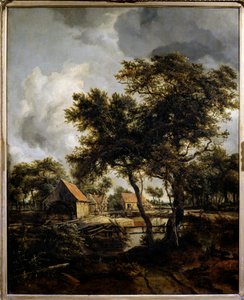 A vízimalom Meindert Hobbema (1638-1709) festménye (ec.flam.) 17. század V. 0,8x0,66 m Párizs, Musee du Louvre.