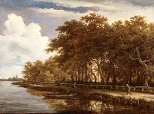Kilátás az Amstel mentén, 1660 körül (olaj, tábla) alkotó: Meindert Hobbema