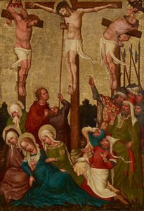 Krisztus keresztre feszítése alkotó: Meister der St. Lambrechter Votivtafel