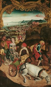 a szent repülése Cantius, Cantianus és Cantianilla (belül); Krisztus az Olajfák hegyén (külső) alkotó: Meister des Krainburger Altars