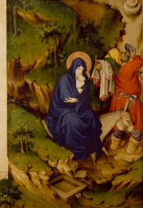 Repülés Egyiptomba, részlet a Champmol-oltár jobb oldaláról, Melchior Broederlam (kb. 1355-kb. 1411), tempera fán