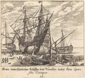 Hajók alkotó: Melchior Küsel after Johann Wilhelm Baur