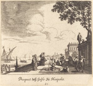 Kilátás a Nápolyi-öbölre alkotó: Melchior Küsel after Johann Wilhelm Baur