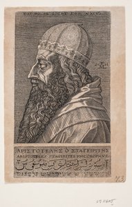 Arisztotelész, félalakos portré, profil balra