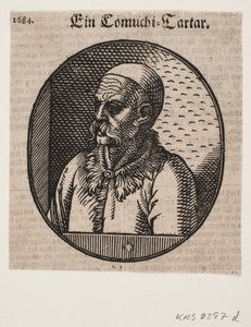 Egy szakállas és kalotti férfi mellképe; 3/4 profil balra alkotó: Melchior Lorck