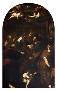 A Szűzanya házassága Melchiorre Gherardini dit il Ceranino (1607-1668) festménye 1629-1632 Magántulajdon 1629-1632 alkotó: Melchiorre Gherardini