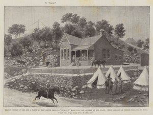 Sir G White tábornok Ladysmith-i főhadiszállása bemutatja a vezérkara által a tábornok számára készített Dug-Out alkotó: Melton Prior