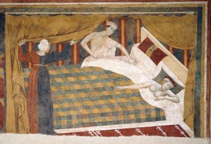 Házas élet jelenete, 1306 körül alkotó: Memmo di Filippuccio