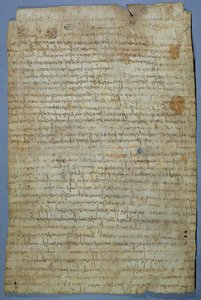 Wadomir (Uuademir) és felesége, Ercamberta által írt dokumentum, 690-691 körül (toll és tinta pergamen) alkotó: Merovingian