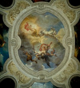 Az icarus bukása – A Nap. Ikarosz bukása. Az Apollón-galéria előcsarnokának mennyezetének közepe. Merry Joseph Blondel (1781-1853) festménye