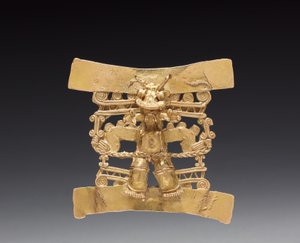 Állatfejű figura medál, c. 1000-1550 (öntött arany)