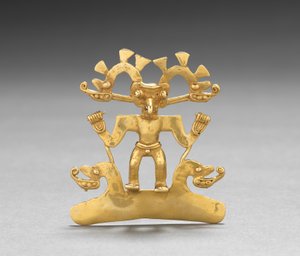 Madárember medál, c. 700-1550 (öntött és kalapált arany)