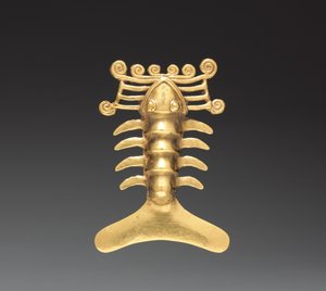 Homár medál, c. 1000-1500 (öntött arany)