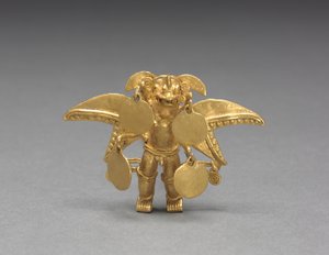 Szárnyas alak Medál, c. 1000-1550 (öntött és kalapált arany)