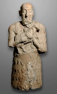 Egy ember szobra, aki juhokat hoz feláldozni, Sumeria alkotó: Mesopotamian