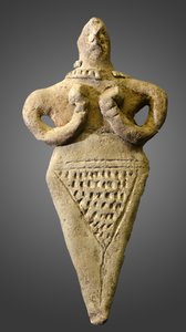 Meztelen nő figurája, Mezopotámia, ie 2000-1800 körül (agyag)