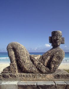 Chac-Mool szobrának másolata Chichen-Itza-ból, Yucatanból, ie 987-1185 körül (mészkő)