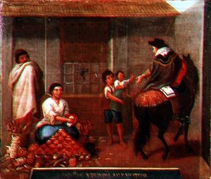 Piaci jelenet alkotó: Mexican School