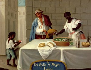 Egy amerikai indián férfi és fekete felesége, a mexikói vegyes fajú házasságokról szóló sorozatból alkotó: Mexican School