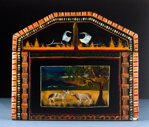 Láda (lakkozott és festett fa) (394890 részlet) alkotó: Mexican School