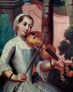 Hegedűs. Képernyőrészlet (festés alkotó: Mexican School