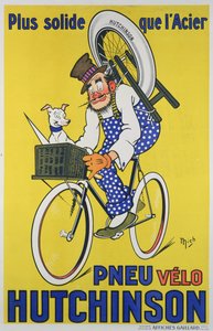 Hutchinson kerékpár gumikat reklámozó plakát (színes litho)