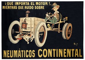 Continental gumiabroncsok, 1900 körül (nyomtatás) alkotó: Mich (1881 1923)