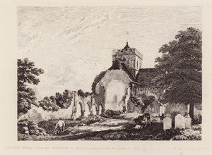 Boxgrove Priory Church (metszet) alkotó: Michael (1743 1801) (after) Rooker