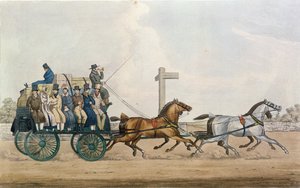 Érkezés a színpad végére, J. Harris metszete, 1856