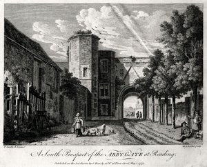 Az Abby-Gate déli kilátása Readingben, Berkshire, 1775 alkotó: Michael Angelo Rooker