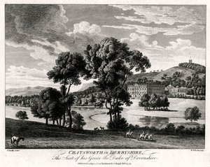 Chatsworth Derbyshire-ben, Devonshire hercegének székhelye, 1775 alkotó: Michael Angelo Rooker