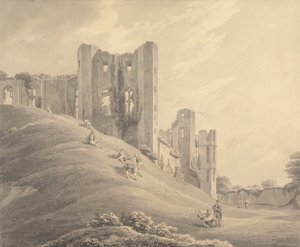 Kenilworth kastély alakokkal a domboldalon