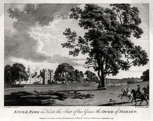 Knole Park Kentben, Őkegyelme, Dorset hercegének székhelye, 1775 alkotó: Michael Angelo Rooker