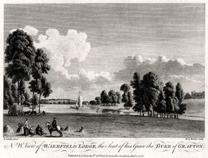 Wakefield Lodge északnyugati nézete, Grafton hercegének székhelye, 1776 alkotó: Michael Angelo Rooker