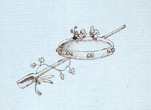 Rajz Michael Faraday vendégkönyvéből (toll és tinta papíron)