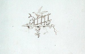 Rajz Michael Faraday vendégkönyvéből (toll és tinta papíron) alkotó: Michael Faraday