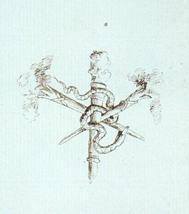 Rajz Michael Faraday albumából (toll és tinta, papír)