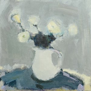 Table Top with Flowers, 2016 (olaj, vászon) alkotó: Michael G. Clark