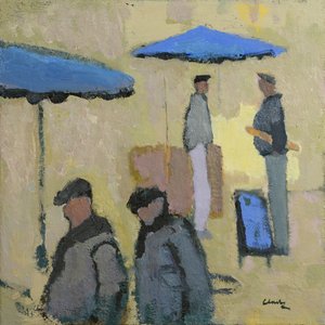 Kedd a piac napja, 2016 (olaj, vászon) alkotó: Michael G. Clark