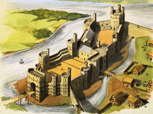Caernarvon kastélya I. Edward király idejében